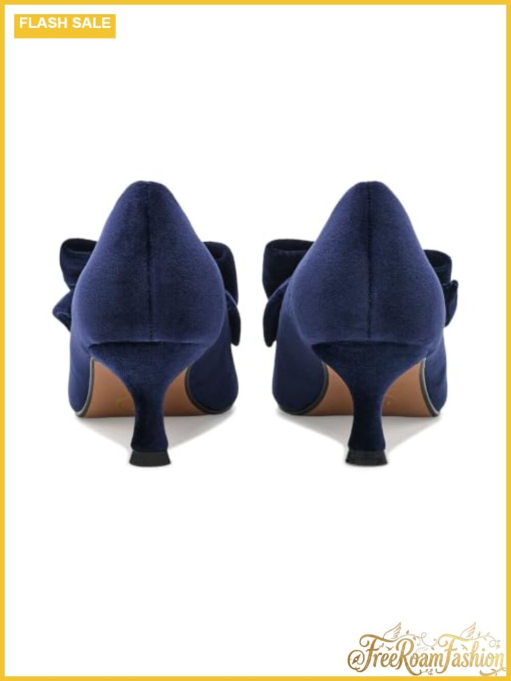 Kitten Heel Sandals Velvet Pull-On Dress Shoes - Picture 6 of 6